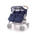 LORELLI Classic Количка за близнаци TWIN DARK BLUE CLOUDS