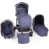 KIKKA BOO Комбинирана количка 3в1 TRINITY ALL IN ONE BLUE MELANGE GOLDEN FRAME