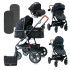 LORELLI Premium Комбинирана количка 2в1 LORA СЕТ BLACK CIRCLES