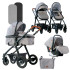 LORELLI Premium Комбинирана количка 2в1 ALEXA СЕТ DARK GREY LIGHTHOUSE