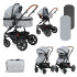 LORELLI Premium Комбинирана количка 2в1 LORA СЕТ COOL GREY ELEPHANTS
