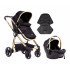 KIKKA BOO Комбинирана количка 2в1 ALLURE CHROME СЕТ BLACK GOLD SILVER