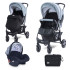 LORELLI Classic Комбинирана количка 2в1 DAISY BASIC СЕТ BLACK SILVER BLUE
