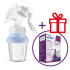AVENT SCF430/13/SCF254/24 Ръчна помпа за кърма Natural MOTION + чаши VIA COMFORT + подарък подлънки за кърмачки