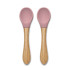 LORELLI Baby Care К-кт силиконови лъжички с бамбук NATURAL DEEP PINK