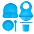 Babychefs by ZN Силиконов сет за хранене 6 части - син
