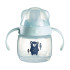 TOMMEE TIPPEE Неразливаща се чаша с мек накрайник 150мл. SOFT SPOUT BACSHIELD СИНЯ/МЕЧЕ