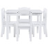 GINGER HOME К-кт дървена маса с 4 столчета БЯЛА