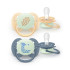 AVENT Силиконови залъгалки 2 бр. 6-18 м. ULTRA SOFT NIGHT ПАСТЕЛНИ МОМЧЕ