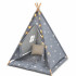 GINGER HOME Памучна палатка LITTLE STARS ТИПИ 120x120х160 СИВА/ЗВЕЗДИ