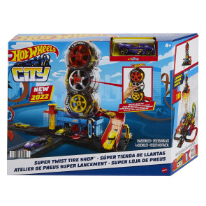 HOT WHEELS™ CITY Гумаджийница - въртележка City Super Twist Tire Shop™