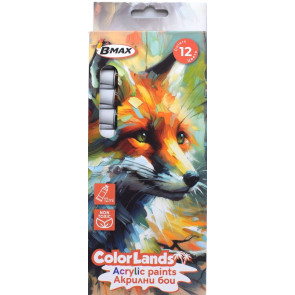 B-Max Акрилни бои Color Lands 12 цвята
