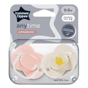 TOMMEE TIPPEE Ортодонтични залъгалки 0-6м. ANYTIME Розово Пате