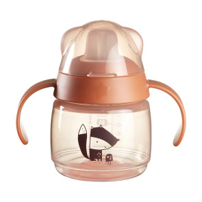 TOMMEE TIPPEE Неразливаща се чаша с мек накрайник 150МЛ SOFT SPOUT BACSHIELD РОЗОВА/ЛИСИЧЕ