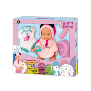 LT Кукла пишкаща Le Petit Bebe с хавлия и гърне