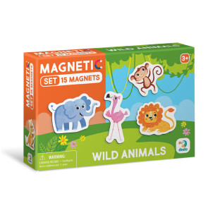 DODO Магнитна игра диви животни 15 части