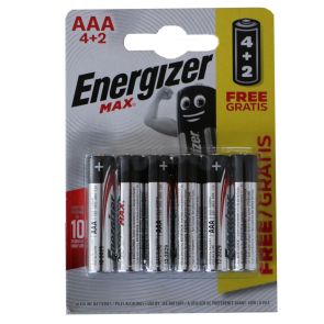 ENERGIZER Батерии MAX АЛКАЛНИ AAA (4+2 БР.)