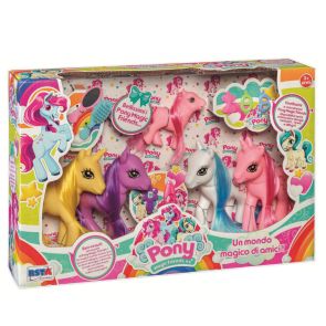 RS TOYS Magic pony 5 понита с гривна и четка за сресване
