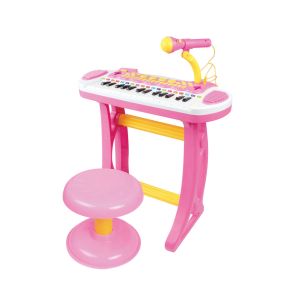 BAOLI Розово/ синьо пиано 2в1 със столче и микрофон MELODY
