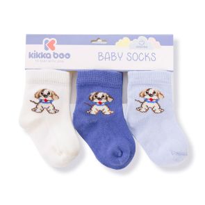 KIKKA BOO Бебешки памучни чорапи 1-2 г. PUPPY BLUE