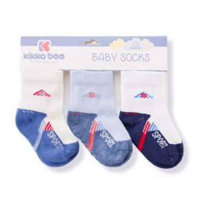 KIKKA BOO Бебешки памучни чорапи 1-2 г. SPORT BLUE