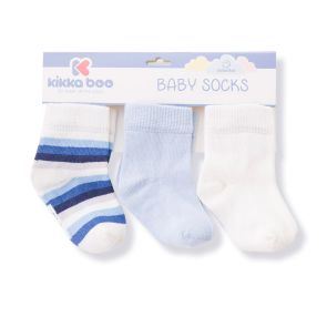 KIKKA BOO Бебешки памучни чорапи 6-12 м. STRIPES WHITE