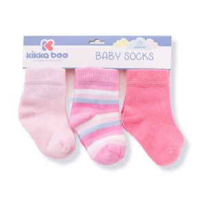 KIKKA BOO Бебешки памучни чорапи 6-12 м. STRIPES PINK