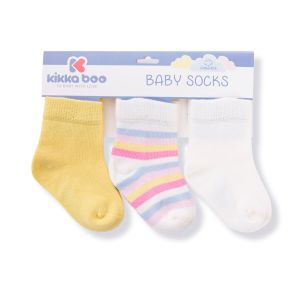 KIKKA BOO Бебешки памучни чорапи 6-12 м. STRIPES YELLOW