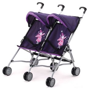 BAYER Детска количка за кукли за близнаци TWIN BUGGY ЛИЛАВА
