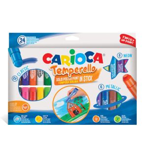 CARIOCA Темперни бои под формата на стикTEMPERELLO 24 цвята 43290