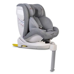 CANGAROO Стол за кола 0-36 кг. ADMIRAL ISOFIX 360° с телескопичен крак СВЕТЛО СИВ