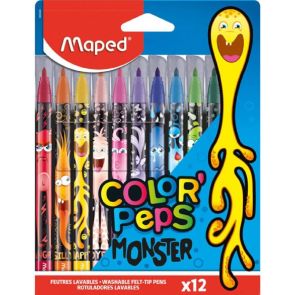 Maped Комплект флумастери Color Peps - Monster, 12 цвята