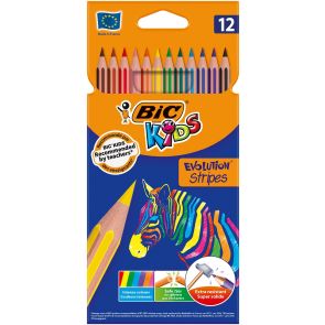BIC цветни моливи EVOLUTION STRIPES 12 бр.