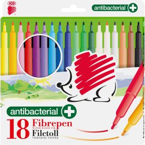 ICO Флумастери 18 цвята антибактериални