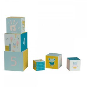BABY ART Активни кубчета за кула с опечатъци с боички