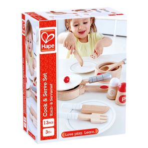 HAPE Дървен детски сервиз - сготви и сервирай H3150 