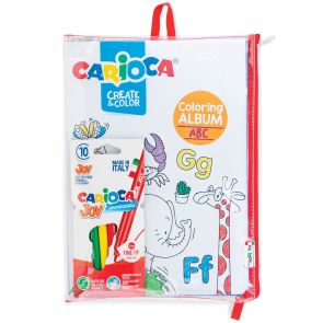 Carioca Комплект с флумастери Coloring album - Английска азбука и числа