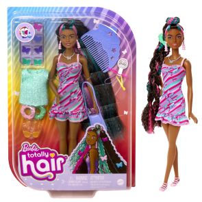 BARBIE FASHION DOLLS Комплект за игра с чернокожа кукла с къдрава коса "TOTALLY HAIR" HCM91
