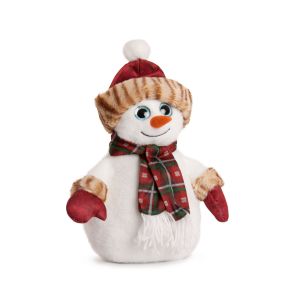 АМЕК Снежен човек с червена шапка и шал 30см 11243