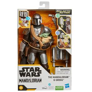 Фигура Star Wars® Galactic Action -  The Mandalorian™  - Мандалорианеца и бебето Грогу