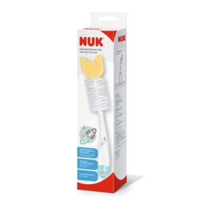 NUK Четка за шише и биберон - 2 в 1 + гъба MINT