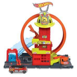 Hot Wheels®City Пожарна Super Loop Fire Station с 1 количка