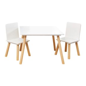 GINGER HOME К-кт дървена маса с 2 столчета WHITE TF6163