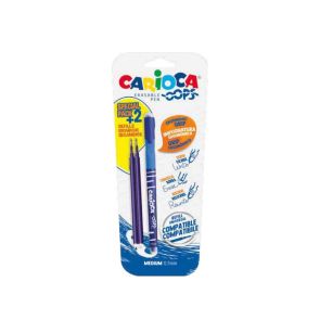 Carioca  Химикалка с гума "Oops" синя и 2 пълнителя на блистер