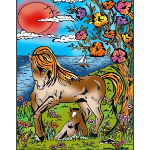 ColorVelvet Картина за оцветяване - коне