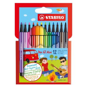 Stabilo Комплект флумастери Pen 68 Mini 12 цвята