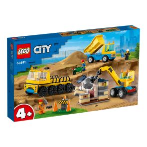LEGO CITY Строителни камиони и кран с разбиваща топка 60391