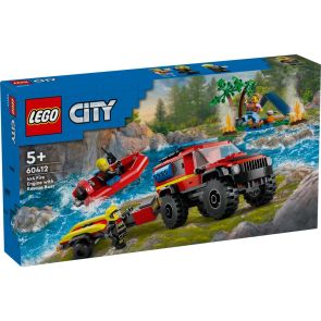 LEGO CITY Пожарникарски камион 4x4 със спасителна лодка 60412