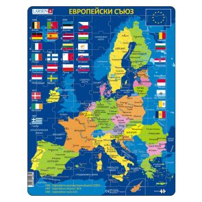 LARSEN Пъзел MAXI - Европейски съюз - карта със знамена 70 части A39