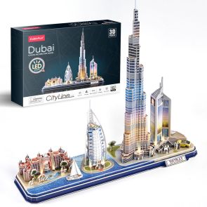 CubicFun Пъзел 3D City Line Dubai 182ч. с LED светлини L523h